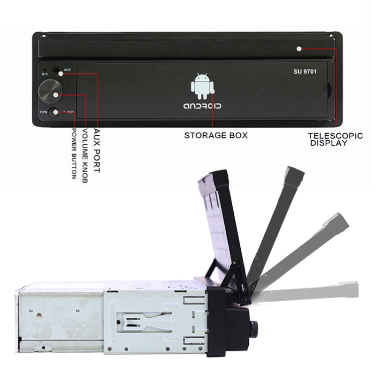 SU 9701 1GB+32GB 7 inch HD Foldable Universal Car Android Radio Receiver MP5 Player, Support FM & Bluetooth & TF Card & GPS & Phone Link & WiFi, 1GB+32GB SU 9701 1GB+32GB 7 inch HD Foldable Universal Car Android Radio Receiver MP5 Player, Support FM & Bluetooth & TF Card & GPS & Phone Link & WiFi, 1GB+32GB
